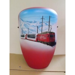 Hand Painted Biodegradable Cremation Ashes Funeral Urn / Casket - Glacier Express Train